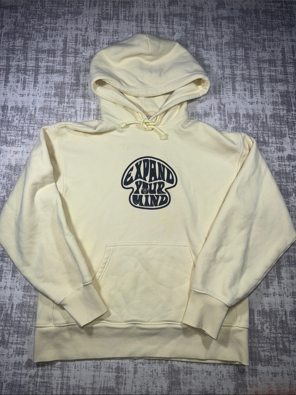 Expand Your Mind Light yellow Hoodie women’s Casual Hooded Sweatshirt 24X20 XS